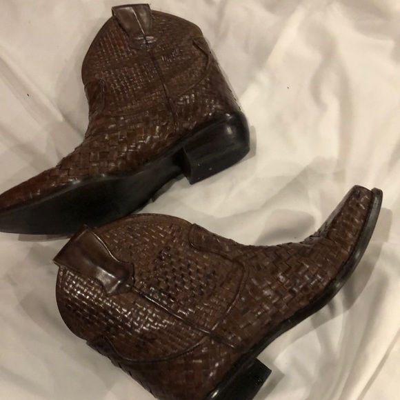 Enzo Angiolini Shoes - Enzo Angiolini brown woven leather bootie